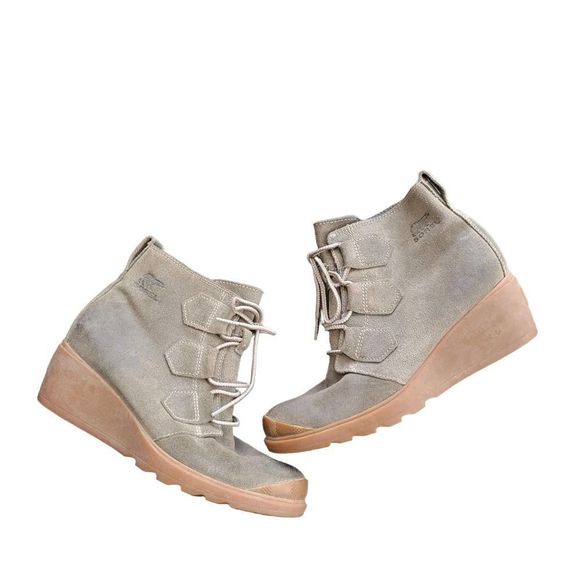 Sorel Toronto Wedge Suede Olive Green Ankle Booties NL2115-245 Women's US 6 - Picture 11 of 12